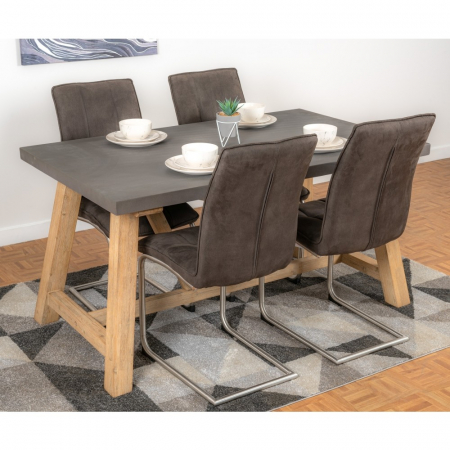 Heath Small Dining Table Set With Four Charcoal Chairs